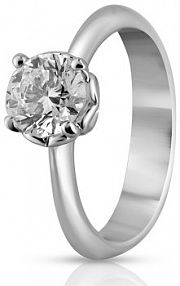 Pierścionek RECARLO biały złoty W.KRUK