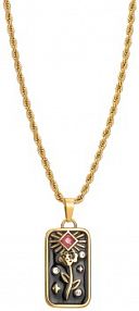 Naszyjnik PICKY PICA czarny W.KRUK  z czarną emalią Basics