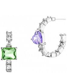 Kolczyki PICKY PICA  W.KRUK Asymetryczne  z cyrkoniami Basics