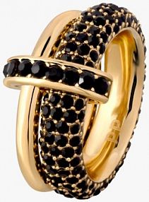 Pierścionek PICKY PICA czarny złoty W.KRUK  Golden Vibe  Vesper