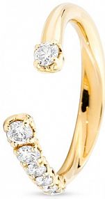 Pierścionek RECARLO biały szary żółty złoty W.KRUK