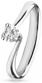 Pierścionek RECARLO biały brązowy złoty W.KRUK