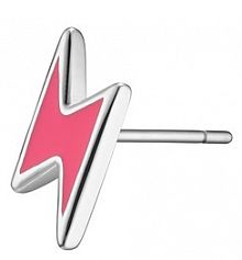 Kolczyki PICKY PICA różowe W.KRUK Monokolczyk emaliowany różowa błyskawica Sugar