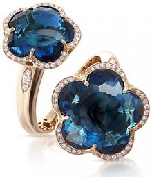 Pierścionek PASQUALE BRUNI niebieski złoty W.KRUK