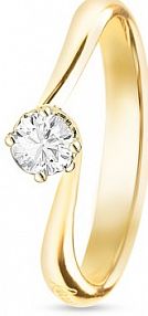 Pierścionek RECARLO brązowy żółty złoty W.KRUK