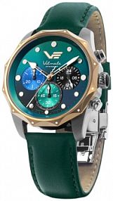 Zegarek VOSTOK EUROPE biały granatowy zielony damski W.KRUK   VILNELE CHRONO SET
