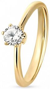 Pierścionek RECARLO brązowy żółty złoty W.KRUK