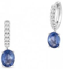 Kolczyki RECARLO białe granatowe złote W.KRUK