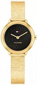 Zegarek TOMMY HILFIGER czarny żółty złoty damski W.KRUK   DEMI