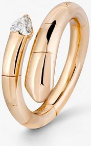 Pierścionek RECARLO brązowy złoty W.KRUK