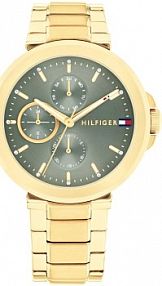 Zegarek TOMMY HILFIGER zielony żółty złoty damski W.KRUK   LORI