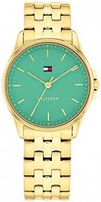 Zegarek TOMMY HILFIGER zielony złoty damski W.KRUK   JADE