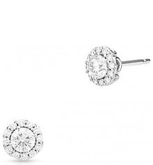 Kolczyki RECARLO białe złote W.KRUK