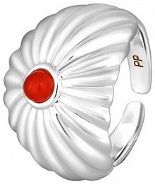 Pierścionek PICKY PICA czerwony W.KRUK  z m agatem