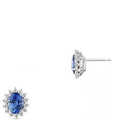 Kolczyki RECARLO białe niebieskie granatowe złote W.KRUK   złoto