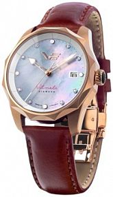 Zegarek VOSTOK EUROPE biały granatowy zielony złoty różowy damski W.KRUK   VILNELE SOLAR DIAMONDS SET