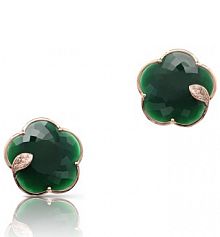 Kolczyki PASQUALE BRUNI zielone złote różowe W.KRUK   złoto