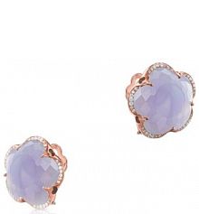 Kolczyki PASQUALE BRUNI złote różowe fioletowe W.KRUK   złoto