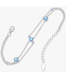 Bransoletka W.KRUK srebrna niebieska Balerina