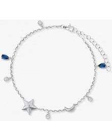 Bransoletka W.KRUK srebrna niebieska Z gwiazdką