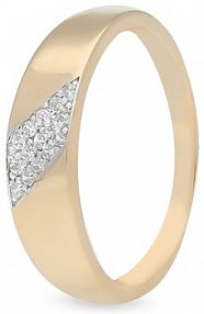 Pierścionek W.KRUK biały brązowy złoty Z cyrkoniami