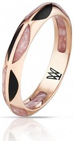 Pierścionek W.KRUK czarny złoty różowy Madame