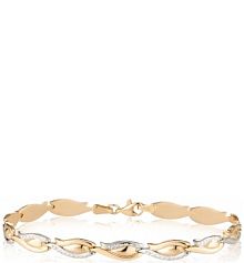 Bransoletka W.KRUK biała brązowa żółta złota