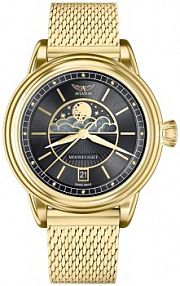 Zegarek AVIATOR czarny granatowy damski W.KRUK   DOUGLAS MOONFLIGHT