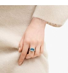 Pierścionek W.KRUK srebrny niebieski Motyle