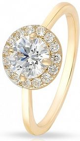 Pierścionek W.KRUK złoty różowy Z cyrkoniami