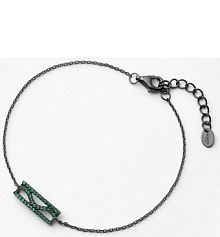 Bransoletka W.KRUK czarna srebrna zielona Meteory