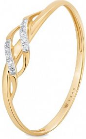 Pierścionek W.KRUK żółty złoty Z diamentami