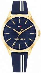 Zegarek TOMMY HILFIGER granatowy żółty złoty damski W.KRUK   CHLOE