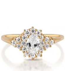 Pierścionek W.KRUK złoty Z cyrkoniami