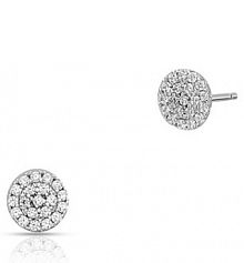 Kolczyki W.KRUK srebrne brązowe Z cyrkoniami