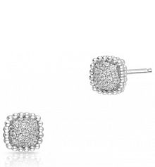 Kolczyki W.KRUK srebrne brązowe Z cyrkoniami