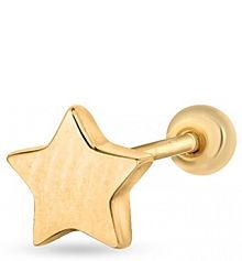 Kolczyki W.KRUK srebrne Kolczyk  pozłacany gwiazdka