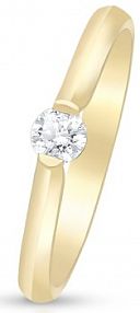 Pierścionek W.KRUK brązowy żółty złoty Z brylantem