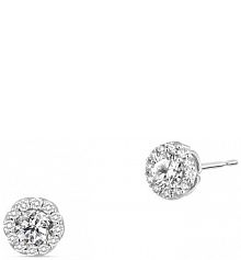 Kolczyki RECARLO białe złote W.KRUK