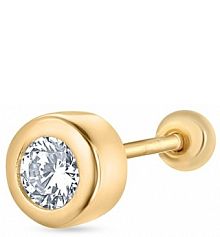 Kolczyki W.KRUK srebrne Kolczyk  pozłacany z cyrkonią