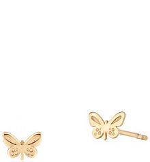 Kolczyki W.KRUK srebrne brązowe Pozłacane motyle