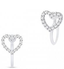 Kolczyki W.KRUK srebrne różowe Klipsy  serduszka