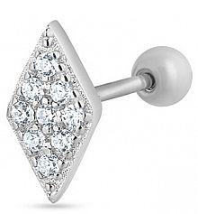 Kolczyki W.KRUK srebrne brązowe Kolczyk srebrny z cyrkoniami