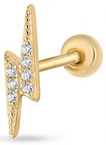 Kolczyki W.KRUK  Kolczyk pozłacany z cyrkoniami