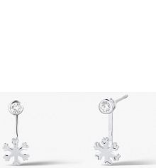 Kolczyki W.KRUK szare srebrne Z motywem śnieżynki