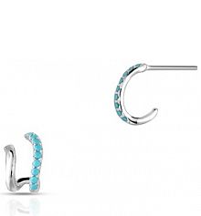 Kolczyki W.KRUK srebrne niebieskie turkusowe Laguna