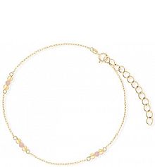 Bransoletka W.KRUK srebrna turkusowa różowa Pozłacana z opalami