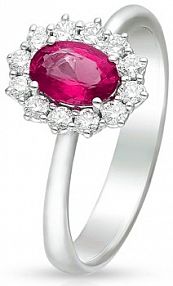 Pierścionek RECARLO biały złoty W.KRUK