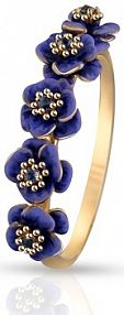 Pierścionek W.KRUK granatowy żółty złoty różowy Kwiaty Nocy