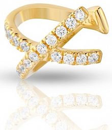 Kolczyki W.KRUK srebrne brązowe różowe Kolczyk srebrny pozłacany